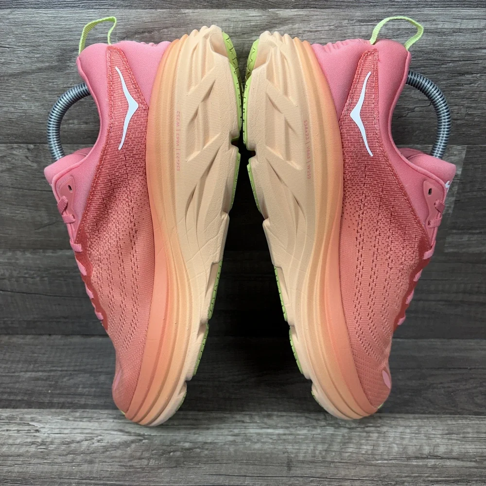 Hoka Bondi 8 Pink Orange Womens US Size 11 EUR 44 1127952 CPPY Running Shoes